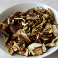 a bowl of dried mushrooms